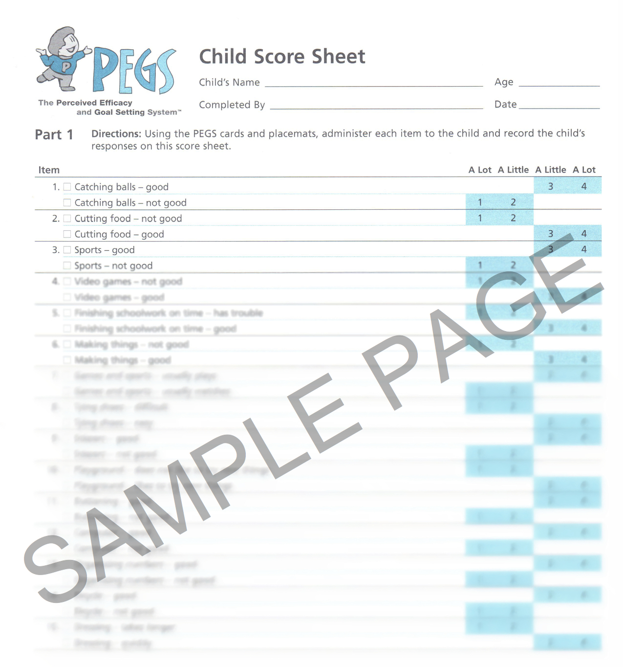 Pegs 1 child